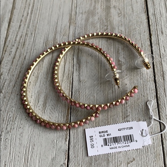 NEW Kendra Scott Pink Birdie Hoop Earrings - Picture 7 of 7